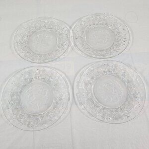 Fantasia Princess House Crystal & Frosted Bottom Dessert Appetizer Plates - 4